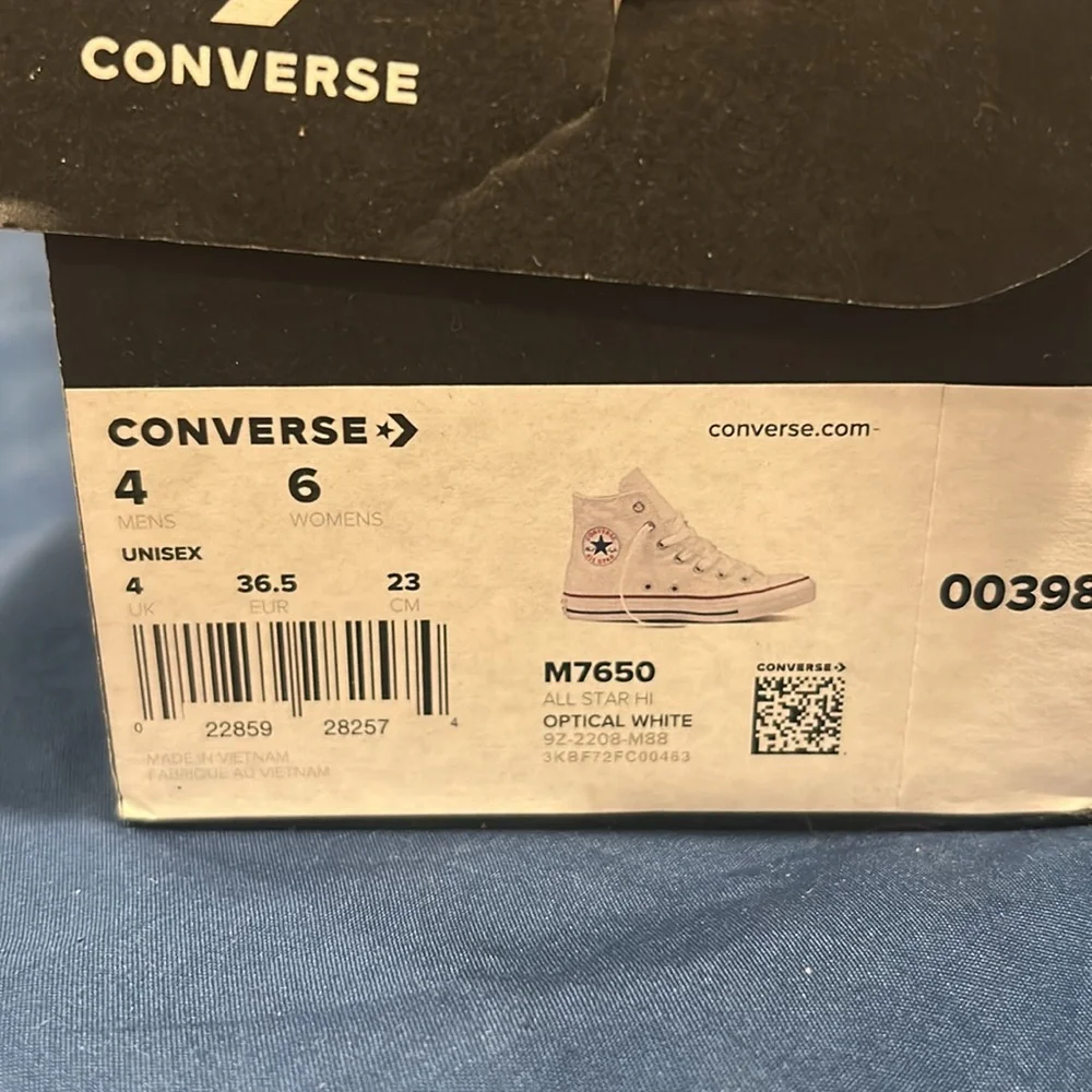 Converse- All star hi, Optical White, 5.5 women sw - Picture 5 of 5